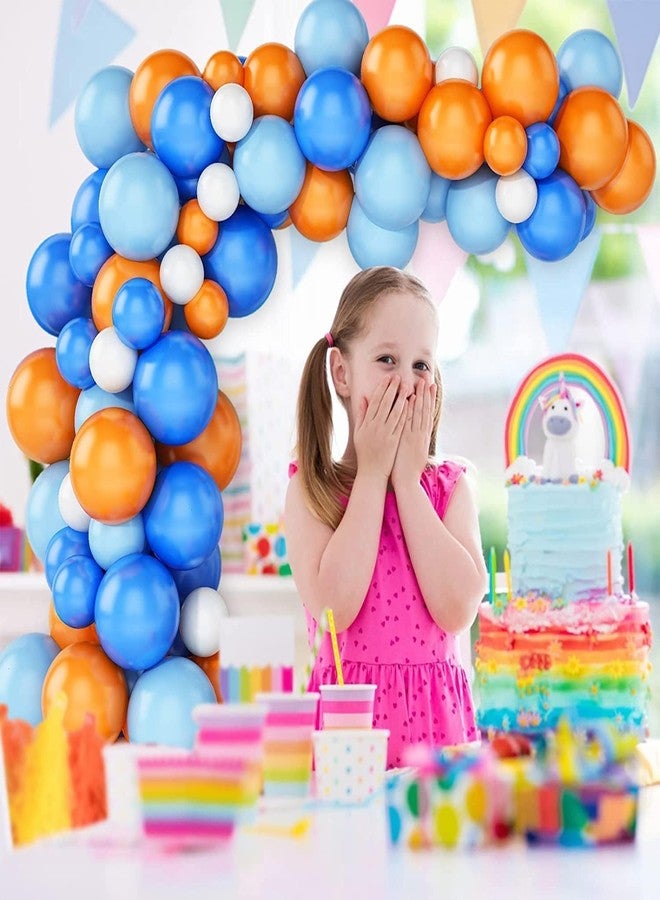 1iAM Birthday/First birthday decoration combo with Orange-Blue balloons,Golden banner(73pcs) - Image 4